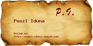 Peszl Iduna névjegykártya
